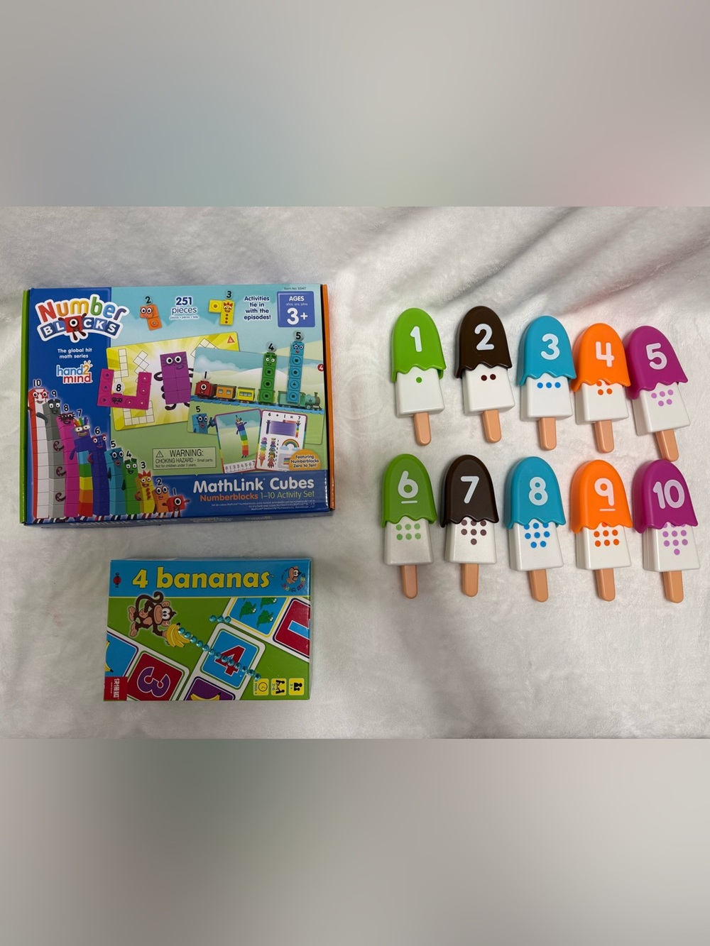Numberblocks MathLink Cubes Activity/Learning Resources Popsicle Count/4 Bananas